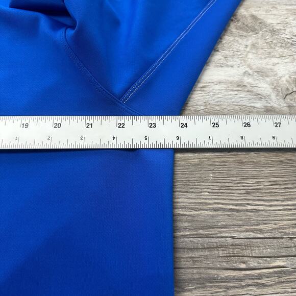 Nike Dri Fit Blue White Men Large 1/4 Zip Pullover Mini Swoosh Sporty Sweatshirt - Picture 5 of 10